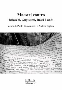 Immagine copertina libro Maestri contro. Brioschi, Guglielmi, Rossi-Landi