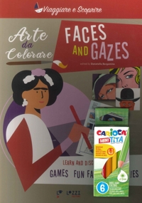 Immagine copertina libro Faces and gazes. Arte da colorare