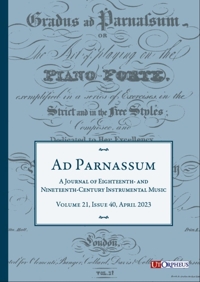 Immagine copertina libro Ad Parnassum. A Journal on Eighteenth- and Nineteenth-Century Instrumental Music. Vol. 21. No. 40. April 2023