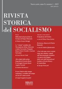 Immagine copertina libro Rivista storica del socialismo (2025). Vol. 1
