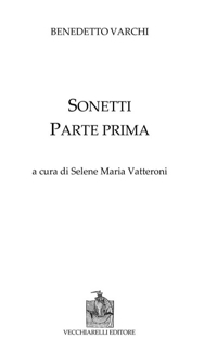 Immagine copertina libro Sonetti. Parte prima
