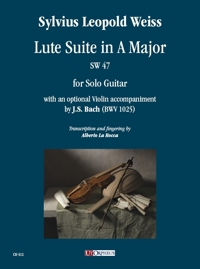 Immagine copertina libro Suite per Liuto in La maggiore SW 47 per Chitarra sola con accompagnamento opzionale di Violino di J.S. Bach (BWV 1025)