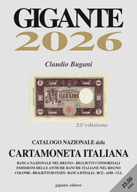 Immagine copertina libro Gigante 2026. Catalogo nazionale della cartamoneta italiana