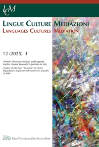 Immagine copertina libro Lingue culture mediazioni (LCM Journal) (2025). Vol. 12.1: «French» Discourse Analysis and Linguistic Studies: Current Research Trajectories in Italy