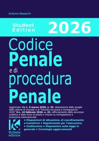 Immagine copertina libro Codice penale e di procedura penale 2026. Studente edition. Aggiornato alla L. n. 35/2026 e al Decreto sicurezza e immigrazione D.L. n. 23/2026