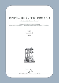 Immagine copertina libro Rivista di diritto romano. Nuova serie (2025). Vol. 25