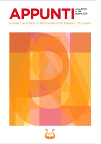 Immagine copertina libro Appunti. Scuola lacaniana di psicoanalisi del campo freudiano (2026). Vol. 165: Giugno
