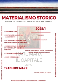 Immagine copertina libro Materialismo storico. Rivista di filosofia, storia e scienze umane. 1/2025 (Vol.XVIII). Tradurre Marx